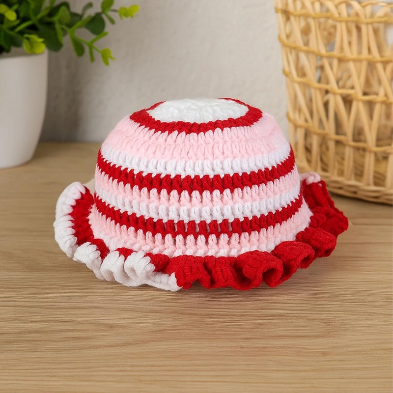 Ahouws Crochet Bucket Hat Women Trendy Knit Floppy Cap Cute Boho Handmade Beanies Outdoor Boho Travel Fishing Hat - Image 5